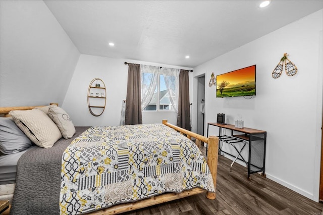 bedroom featuring dark wood-type flooring