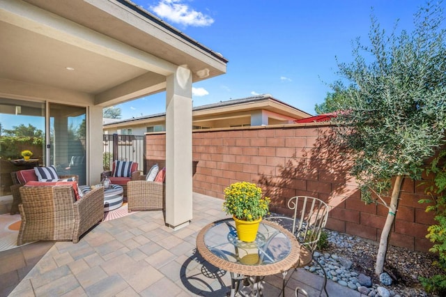 view of patio / terrace with an outdoor living space