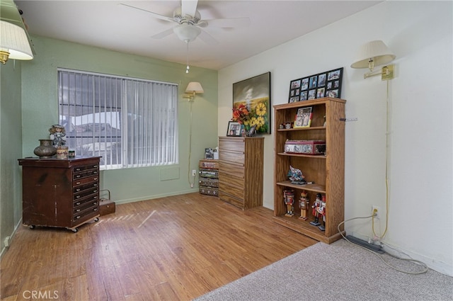 14329 Stone Creek Trl, Hesperia, CA 92344 - miscellaneous room featuring wood-type flooring and ceiling fan