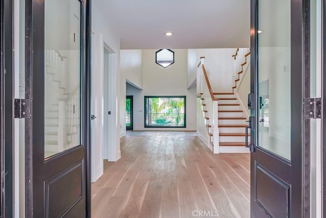 entryway featuring light hardwood / wood-style flooring