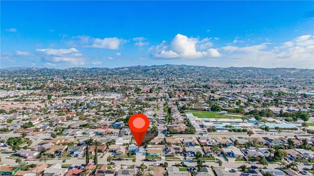 bird's eye view featuring a mountain view