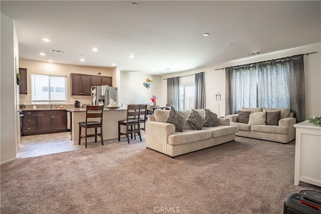 view of carpeted living room