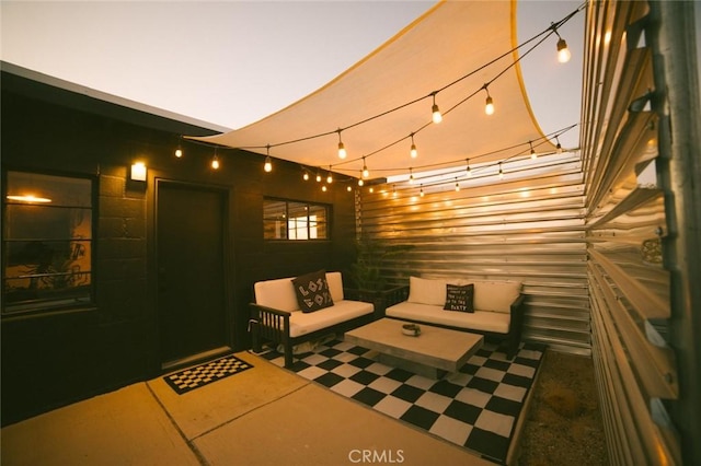 view of patio featuring an outdoor hangout area