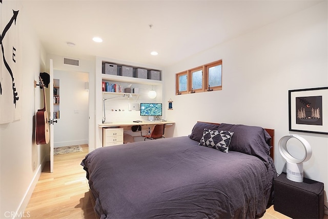 bedroom featuring light hardwood / wood-style flooring