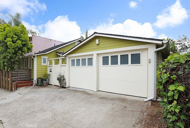 view of garage