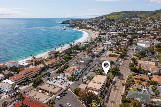 667 Glenneyre St, Laguna Beach, CA 92651 - drone / aerial view featuring a view of the beach and a water view