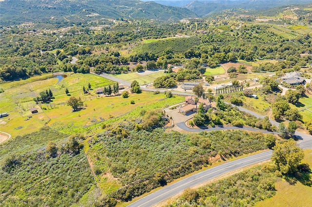 aerial view with a mountain view