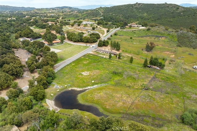 drone / aerial view with a mountain view