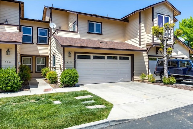 view of front of house with a garage