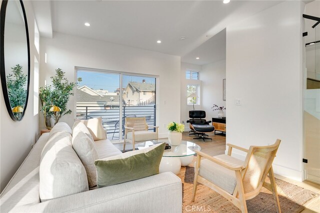 living room featuring light hardwood / wood-style floors