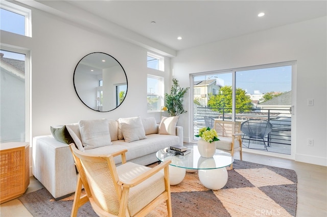 living room featuring light hardwood / wood-style flooring