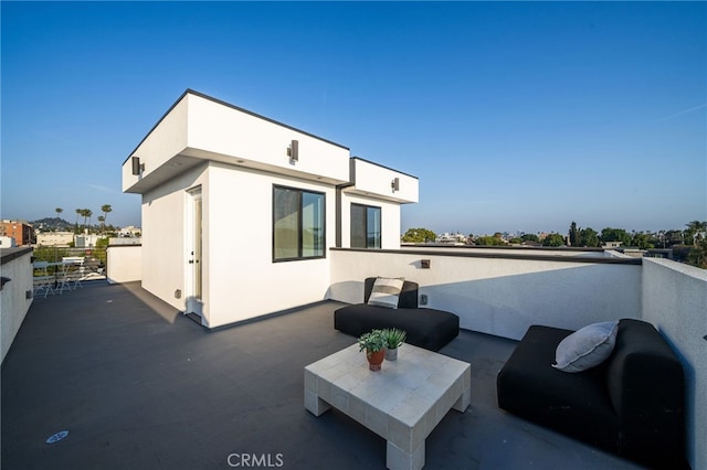 view of patio featuring an outdoor living space