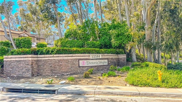 view of community sign