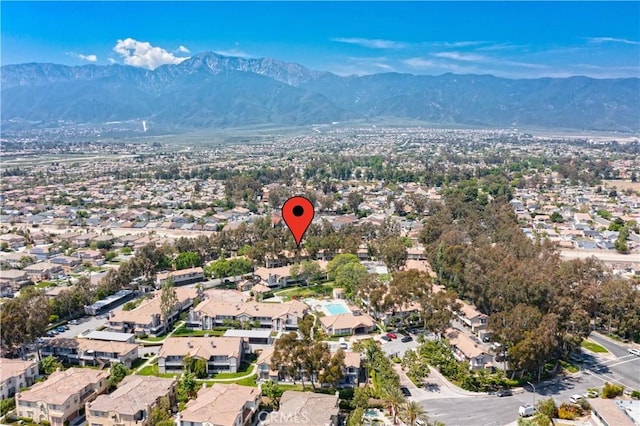 drone / aerial view with a mountain view