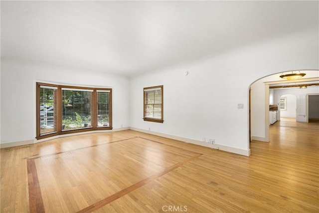 empty room featuring light hardwood / wood-style floors