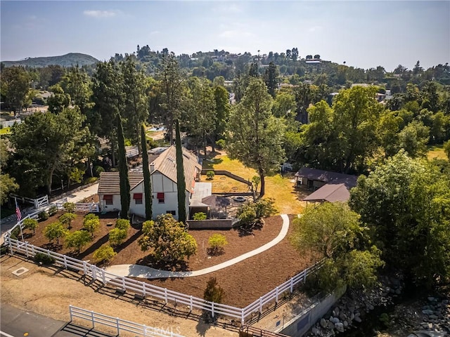 bird's eye view with a rural view