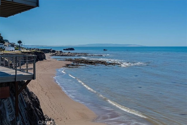 property view of water with a beach view