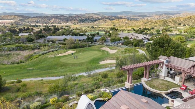 bird's eye view featuring a mountain view