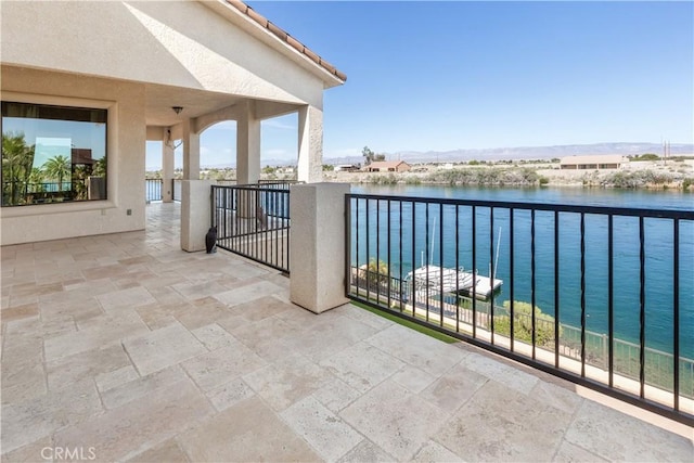 balcony with a water view