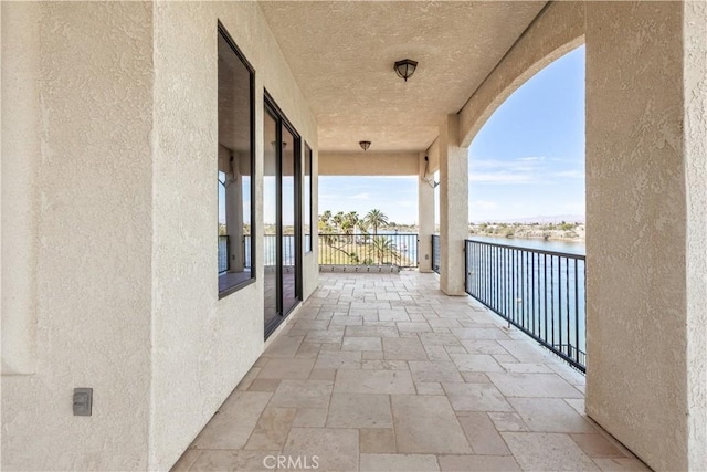 balcony with a water view