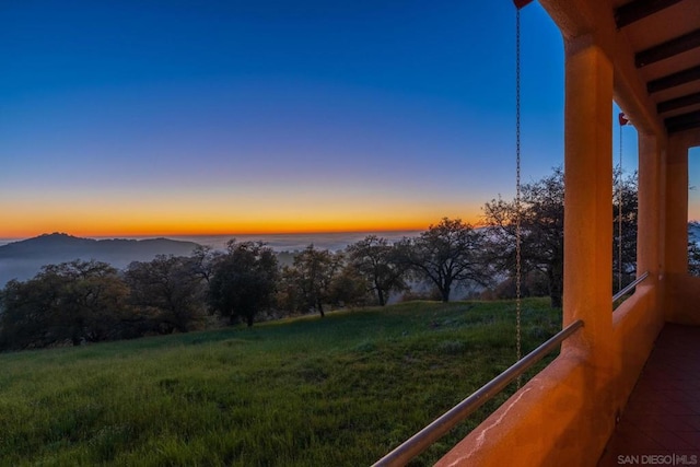 mountain view with a water view