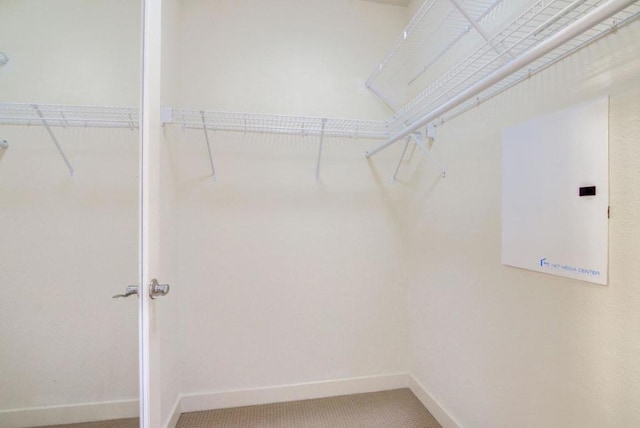 spacious closet featuring electric panel