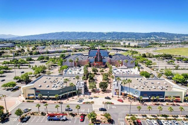 aerial view with a mountain view