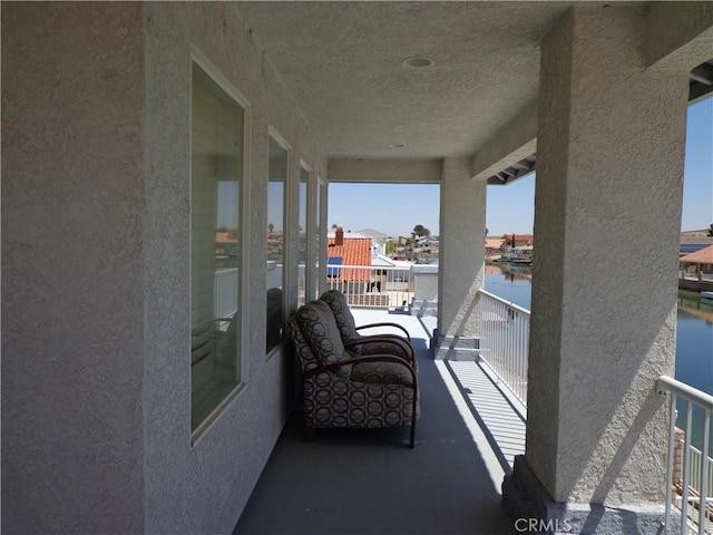 balcony with a water view