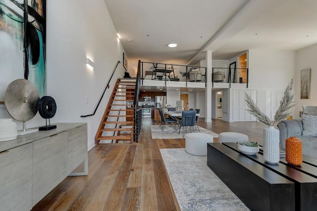 living room featuring hardwood / wood-style flooring