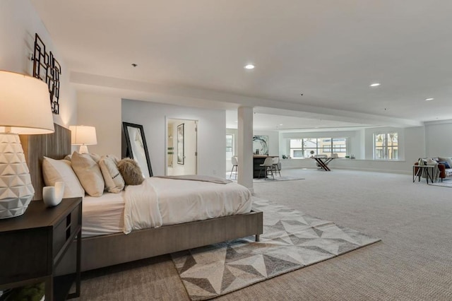 bedroom featuring carpet