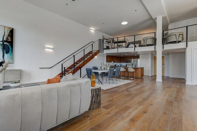 living room featuring light hardwood / wood-style floors