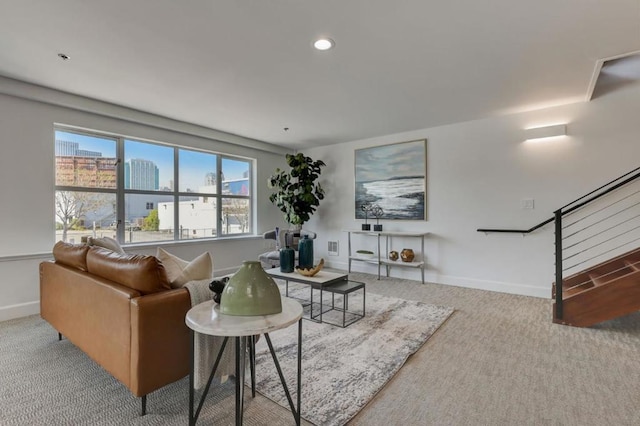 view of carpeted living room