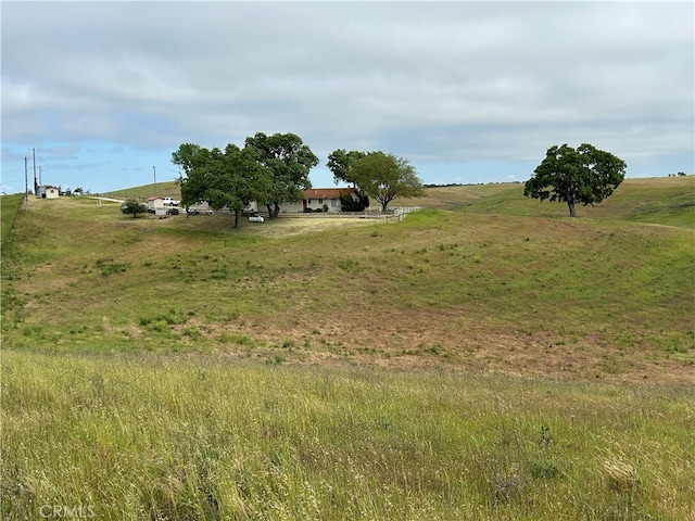 view of yard with a rural view