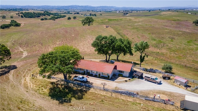 drone / aerial view with a rural view