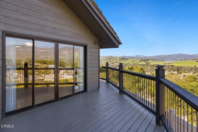 deck featuring a mountain view