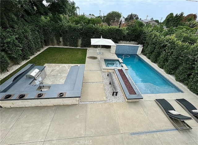 view of pool with a patio area