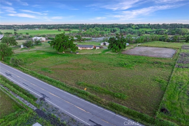 drone / aerial view with a rural view