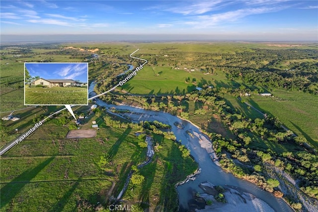 aerial view featuring a rural view