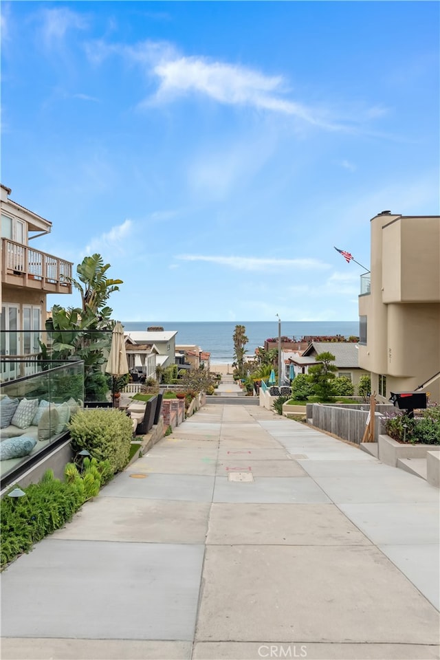 view of community featuring a water view