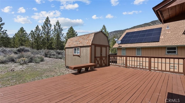 deck with a storage unit