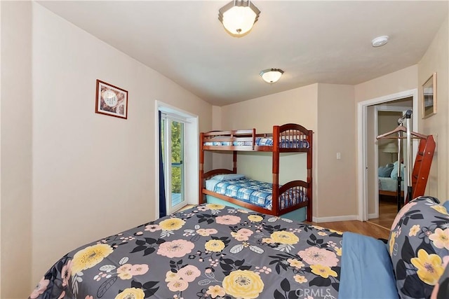 bedroom with light hardwood / wood-style floors