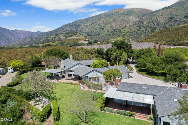 aerial view featuring a mountain view