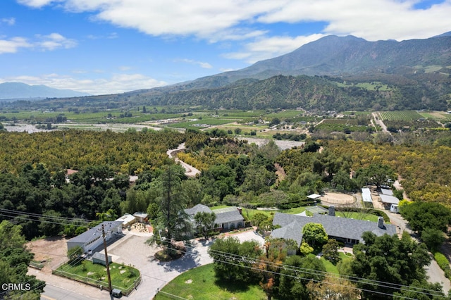 aerial view featuring a mountain view