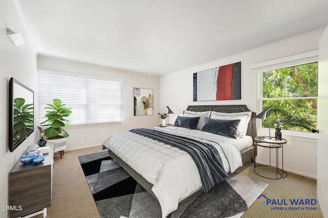 view of carpeted bedroom