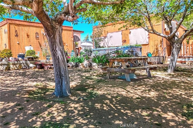 view of yard featuring fence