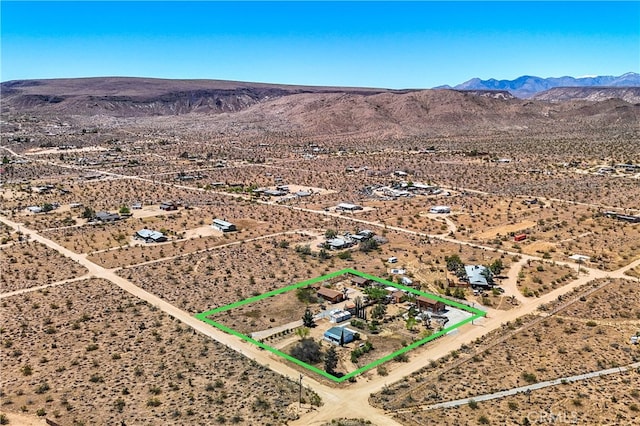 aerial view featuring a mountain view