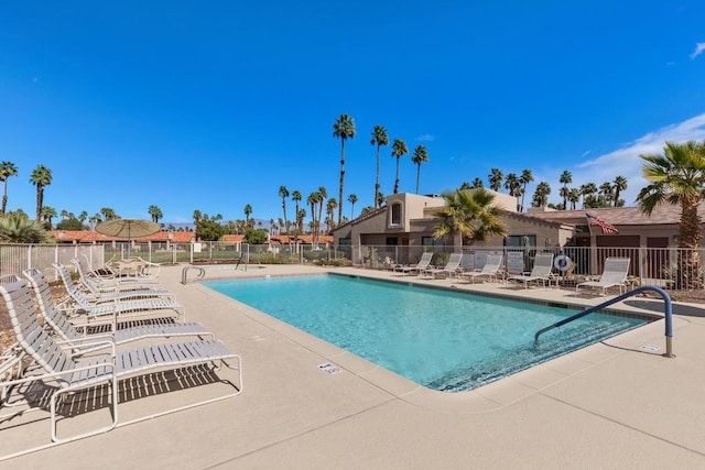 view of pool featuring a patio area