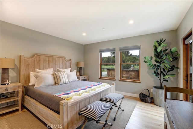 bedroom featuring light hardwood / wood-style flooring