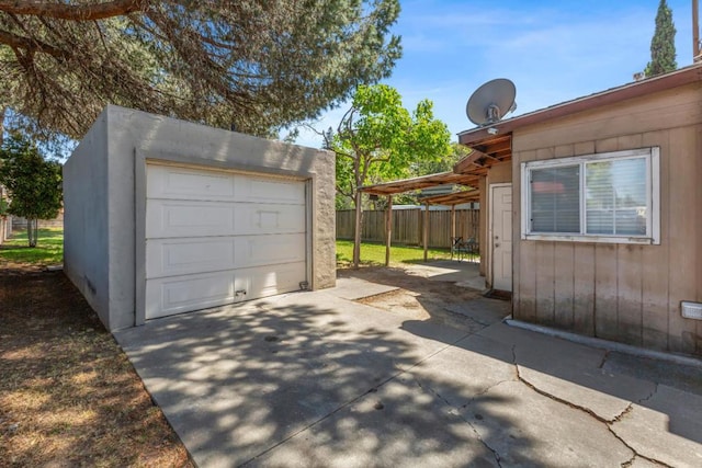 view of garage