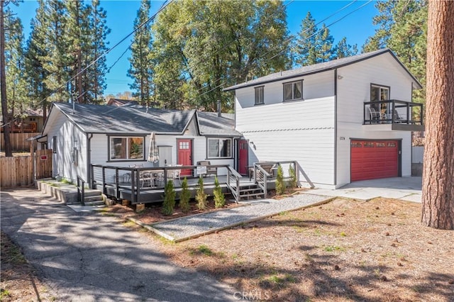 view of front of home with a garage